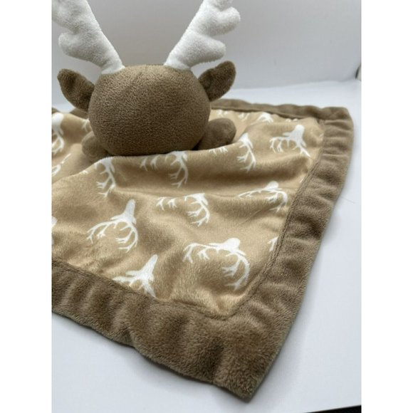 Levtex Baby Infant Brown Tan White Deer Security Blanket Lovey Antlers reindeer - Picture 4 of 6